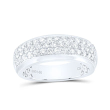 Load image into Gallery viewer, 14kt White Gold Men&#39;s Round Diamond Pave Band Ring - Exquisite Brilliance - Top View