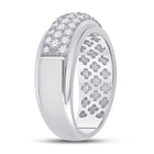 14kt White Gold Men's Round Diamond Pave Band Ring - Exquisite Brilliance - Second Side View