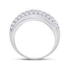 14kt White Gold Men's Round Diamond Pave Band Ring - Exquisite Brilliance - Splendid Jewellery