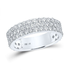 14kt White Gold Men's Round Diamond Pave Band Ring - Exquisite Brilliance - Splendid Jewellery
