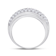Load image into Gallery viewer, 14kt White Gold Men&#39;s Round Diamond Pave Band Ring - Exquisite Brilliance - Side View