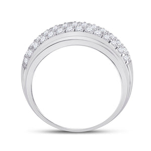 14kt White Gold Men's Round Diamond Pave Band Ring - Exquisite Brilliance - Splendid Jewellery