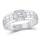 14kt White Gold Men's Round Diamond Solitaire Grid Fashion Ring 1/2 Cttw | Exquisite Brilliance  Top View from Splendid Jewellery