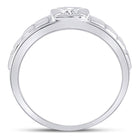 14kt White Gold Men's Round Diamond Solitaire Grid Fashion Ring 1/2 Cttw | Exquisite Brilliance  Side View from Splendid Jewellery