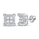 14kt White Gold Men's Square Diamond Earrings - 1/3 Cttw | Exquisite Jewellery - Splendid Jewellery