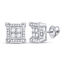 Load image into Gallery viewer, 14kt White Gold Men's Square Diamond Earrings - 1/3 Cttw | Exquisite Jewellery - Splendid Jewellery