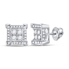 14kt White Gold Men's Square Diamond Earrings - 1/3 Cttw | Exquisite Jewellery - Splendid Jewellery