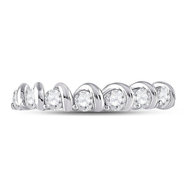14kt White Gold Mesmerizing Diamond Band Ring - Front View