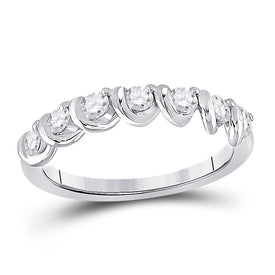 14kt White Gold Mesmerizing Diamond Band Ring - Top View