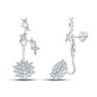 14kt White Gold Mesmerizing Diamond Cluster Dangle Earrings - Splendid Jewellery