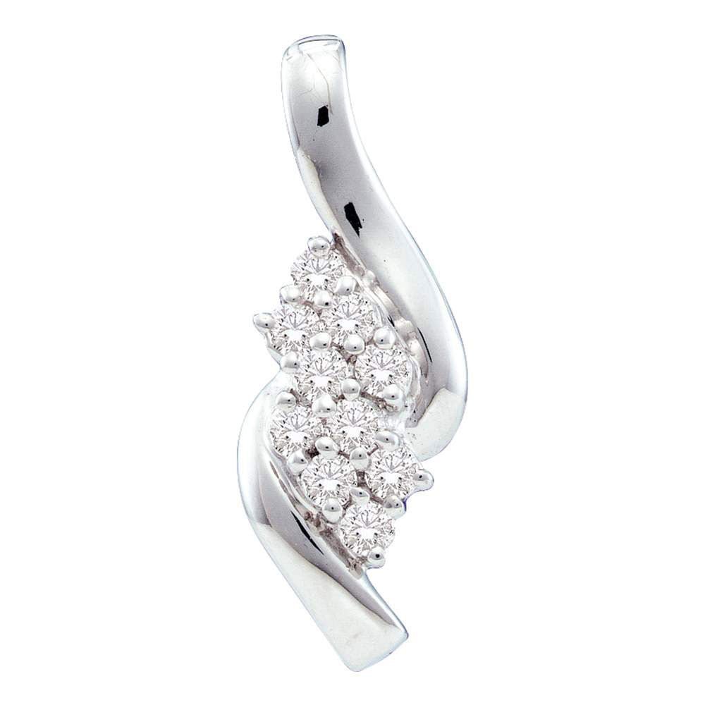 14kt White Gold Mesmerizing Diamond Cluster Pendant - Splendid Jewellery