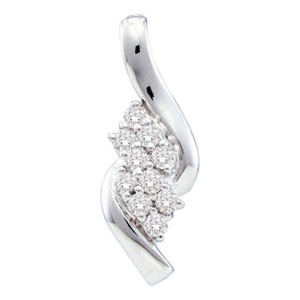14kt White Gold Mesmerizing Diamond Cluster Pendant - Splendid Jewellery
