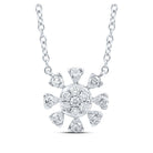 14kt White Gold Mesmerizing Diamond Cluster Pendant Necklace - Splendid Jewellery