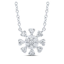 Load image into Gallery viewer, 14kt White Gold Mesmerizing Diamond Cluster Pendant Necklace - Splendid Jewellery