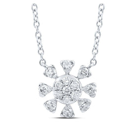 14kt White Gold Mesmerizing Diamond Cluster Pendant Necklace - Splendid Jewellery