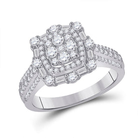 14kt White Gold Mesmerizing Diamond Cluster Ring - Captivating Brilliance and Elegance - Top View