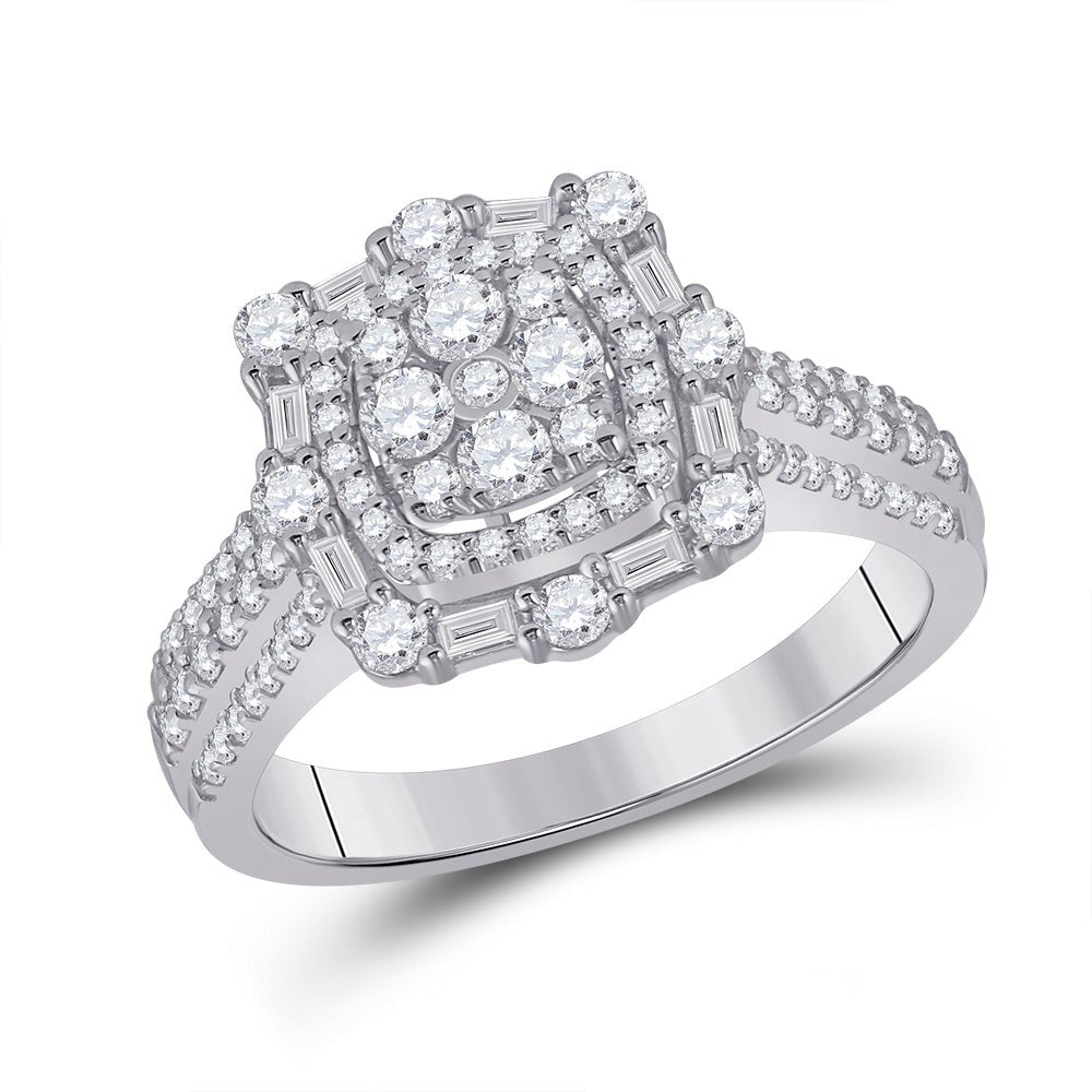 14kt White Gold Mesmerizing Diamond Cluster Ring - Captivating Brilliance and Elegance - Splendid Jewellery