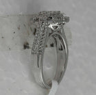 14kt White Gold Mesmerizing Diamond Cluster Ring - Captivating Brilliance and Elegance - Side View