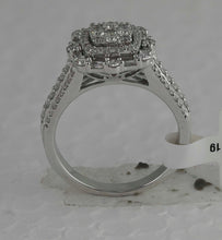 Load image into Gallery viewer, 14kt White Gold Mesmerizing Diamond Cluster Ring - Captivating Brilliance and Elegance - Second Side View