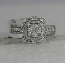 Load image into Gallery viewer, 14kt White Gold Mesmerizing Diamond Cluster Ring - Captivating Brilliance and Elegance - Front View