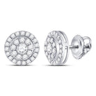 14kt White Gold Mesmerizing Diamond Cluster Stud Earrings - Splendid Jewellery