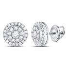 14kt White Gold Mesmerizing Diamond Cluster Stud Earrings - Splendid Jewellery