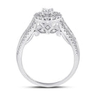 14kt White Gold Mesmerizing Diamond Halo Bridal Wedding Engagement Ring 1 Cttw - Splendid Jewellery