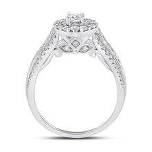 Load image into Gallery viewer, 14kt White Gold Mesmerizing Diamond Halo Bridal Wedding Engagement Ring 1 Cttw - Splendid Jewellery
