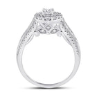 14kt White Gold Mesmerizing Diamond Halo Bridal Wedding Engagement Ring 1 Cttw - Splendid Jewellery