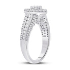 14kt White Gold Mesmerizing Diamond Halo Bridal Wedding Engagement Ring 1 Cttw - Splendid Jewellery