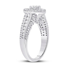 Load image into Gallery viewer, 14kt White Gold Mesmerizing Diamond Halo Bridal Wedding Engagement Ring 1 Cttw - Splendid Jewellery