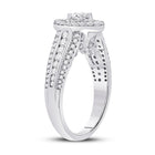 14kt White Gold Mesmerizing Diamond Halo Bridal Wedding Engagement Ring 1 Cttw - Splendid Jewellery