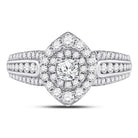 14kt White Gold Mesmerizing Diamond Halo Bridal Wedding Engagement Ring 1 Cttw - Splendid Jewellery