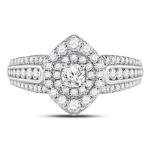 Load image into Gallery viewer, 14kt White Gold Mesmerizing Diamond Halo Bridal Wedding Engagement Ring 1 Cttw - Splendid Jewellery