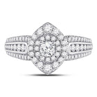 14kt White Gold Mesmerizing Diamond Halo Bridal Wedding Engagement Ring 1 Cttw - Splendid Jewellery