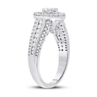 14kt White Gold Mesmerizing Diamond Halo Bridal Wedding Engagement Ring 1 Cttw - Second Side View