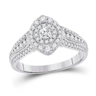 14kt White Gold Mesmerizing Diamond Halo Bridal Wedding Engagement Ring 1 Cttw - Splendid Jewellery