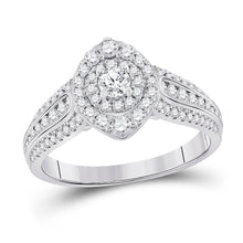 Load image into Gallery viewer, 14kt White Gold Mesmerizing Diamond Halo Bridal Wedding Engagement Ring 1 Cttw - Splendid Jewellery