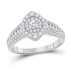 14kt White Gold Mesmerizing Diamond Halo Bridal Wedding Engagement Ring 1 Cttw - Splendid Jewellery