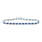 14kt White Gold Oval Blue Sapphire Diamond Fashion Bracelet - Elegant Splendor - Splendid Jewellery
