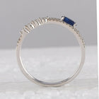 14kt White Gold Oval Blue Sapphire Fashion Ring: A Mesmerizing Masterpiece - Front View