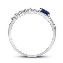 Load image into Gallery viewer, 14kt White Gold Oval Blue Sapphire Fashion Ring: A Mesmerizing Masterpiece - Side View