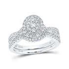 14kt White Gold Oval Diamond Bridal Wedding Ring Set - Eternal Love Collection - Splendid Jewellery