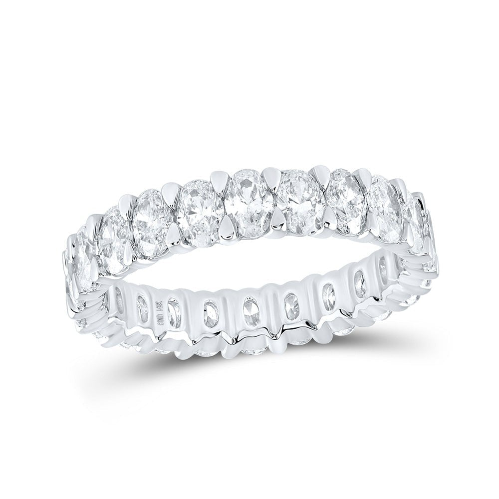 14kt White Gold Oval Diamond Eternity Wedding Band - A Timeless Treasure - Splendid Jewellery