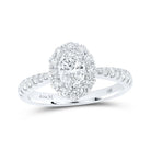 14kt White Gold Oval Diamond Halo Bridal Wedding Engagement Ring - Radiant Elegance - Splendid Jewellery