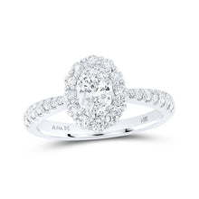 Load image into Gallery viewer, 14kt White Gold Oval Diamond Halo Bridal Wedding Engagement Ring - Radiant Elegance - Splendid Jewellery