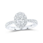 14kt White Gold Oval Diamond Halo Bridal Wedding Engagement Ring - Radiant Elegance - Splendid Jewellery