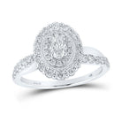 14kt White Gold Oval Diamond Halo Bridal Wedding Engagement Ring - Timeless Splendor - Splendid Jewellery