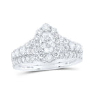 14kt White Gold Oval Diamond Halo Bridal Wedding Ring Band Set - The Eternal Splendor - Splendid Jewellery