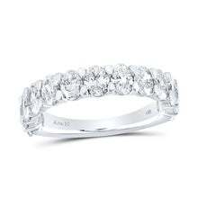 Load image into Gallery viewer, 14kt White Gold Oval Diamond Single Row Band Ring - A Timeless Splendor - Splendid Jewellery